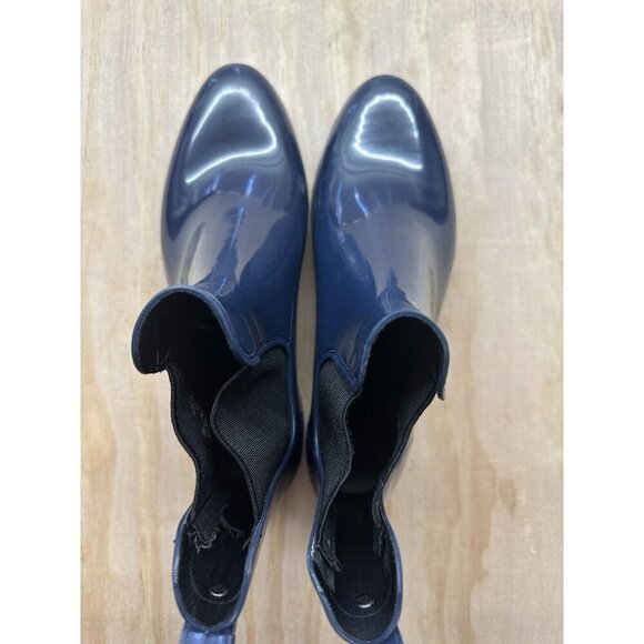Sam Edelman Navy blue Chelsea Ankle Rubber Boots Waterproof Slip On Size 9M - Picture 3 of 7
